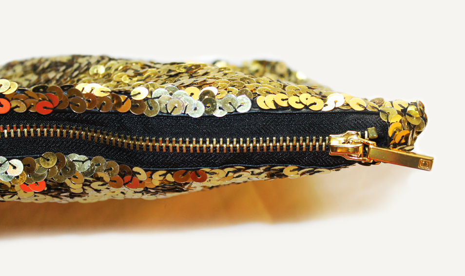 Handmade Gold Sequined Clutch