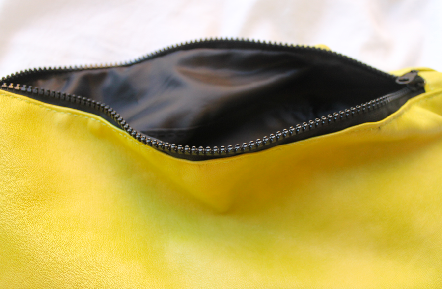 Handmade Lime Green Leather Clutch