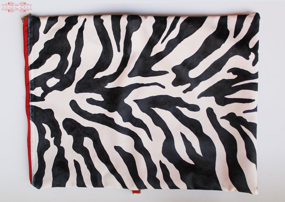 Handmade Zebra Print Clutch